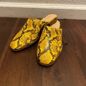 Yellow Snake Skin Slides